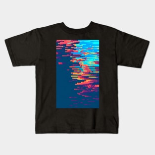 Summer Sky Glitch Contemporary Artwork Kids T-Shirt